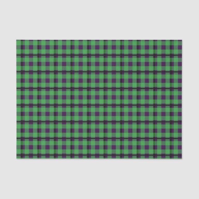 Papel De Seda Neon Green & Purple Tartan 03 (Frente )