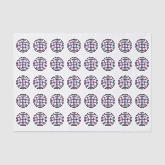 Papel De Seda Neon Groovy Disco Ball (Frente )