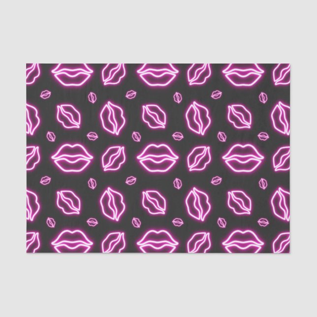 Papel De Seda Neon Kiss Rosa (Frente )
