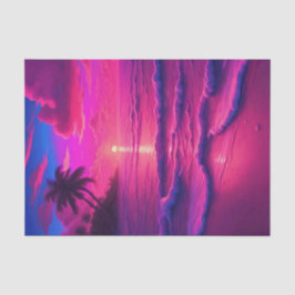 Papel De Seda Neon Pink Sandy Beach Decoupage | Tropical vibrant