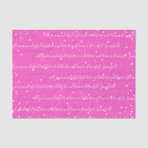 Papel De Seda Neon Pink Texto Elegante de Script Personalizado