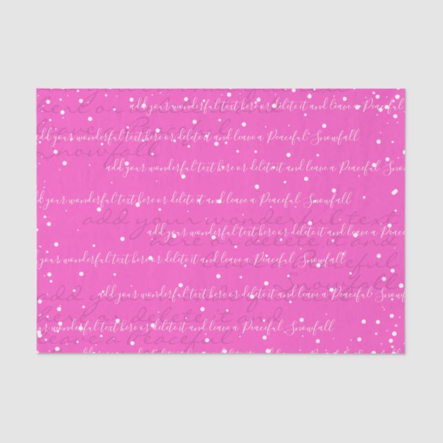 Papel De Seda Neon Pink | Texto Elegante de Script Personalizado (Frente )