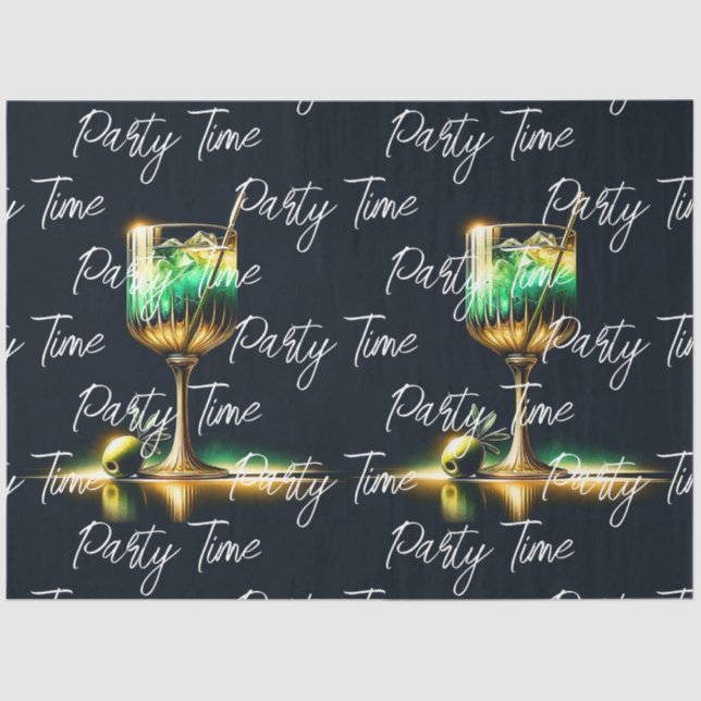 Papel De Seda Neon Popular Party Time Personalizado (Frente )