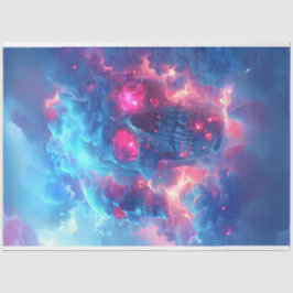 Papel De Seda Néon Skull na Desnuvem do Céu