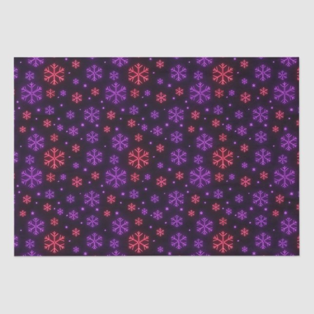 Papel De Seda Neon Snowflakes (Frente )