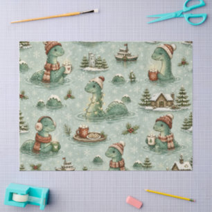 Papel De Seda Nessie do Natal Monstro do Lago Ness Aconchegante 