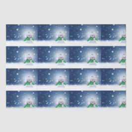 Papel De Seda Neve com um lenço verde