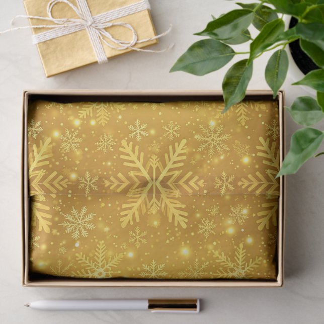 Papel De Seda Neve Dourada (Presente)