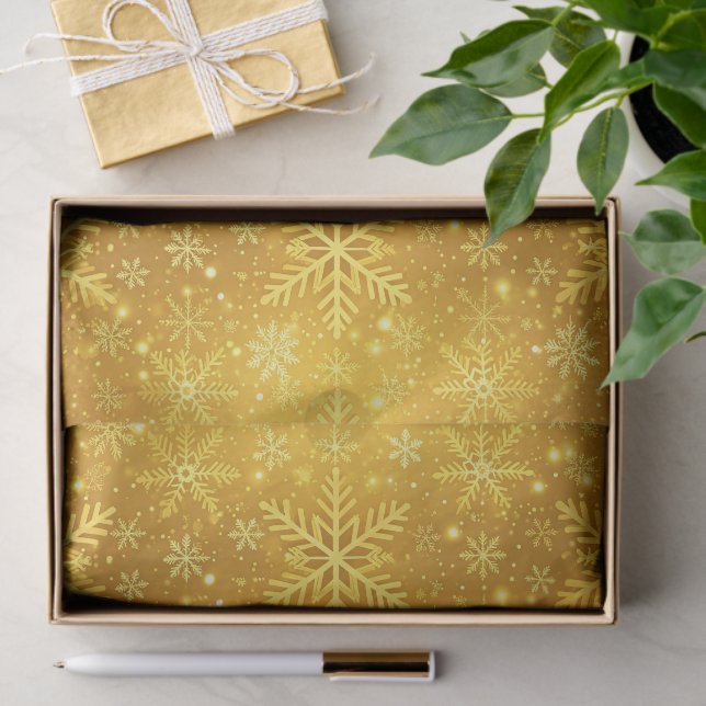 Papel De Seda Neve Dourada (Presente)