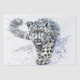 Papel De Seda Neve Leopardo Watercolor