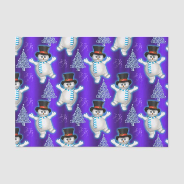 Papel De Seda Neves dançando no Natal Azul (Frente )