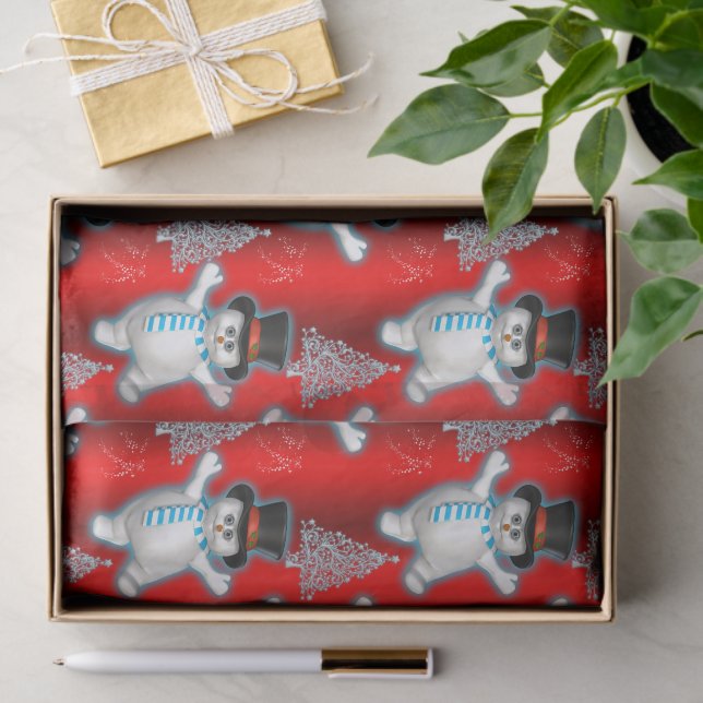 Papel De Seda Neves dançando no Natal Vermelho (Presente)