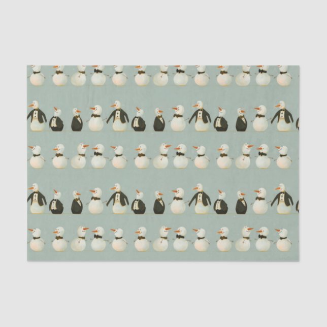 Papel De Seda Neves de desenho animado vestindo tuxedos (Frente )