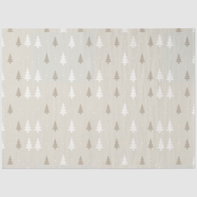 Papel De Seda Neves Flocos e Árvores de Natal Natal Natal White  (Frente )