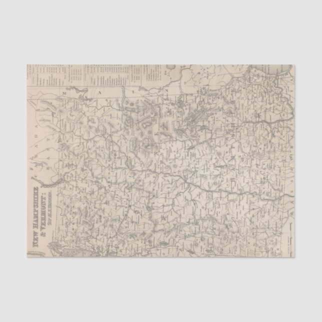 Papel De Seda New Hampshire e Vermont (Frente )