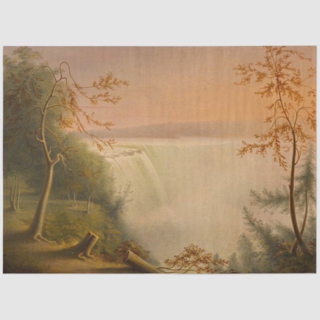 Papel De Seda Niagara Falls (Faixas de Ferradura) (Rembrandt Pea (Frente )