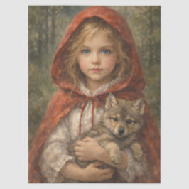 Papel De Seda Niña con lobo