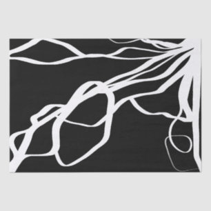 Papel De Seda Nó do buquê: Abstrato preto e branco