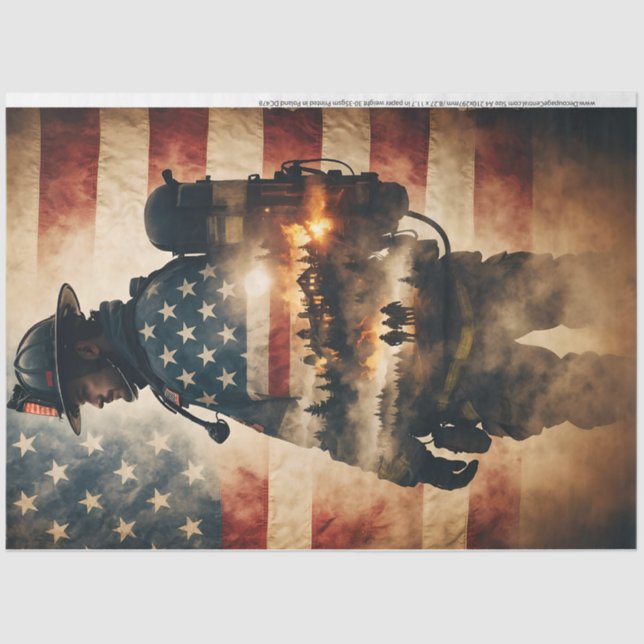 Papel De Seda No Tecido Fogo pela Central de Desligar (Frente )