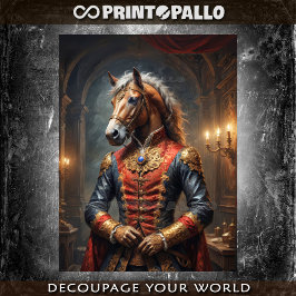 Papel De Seda Nobre Cavalo militar napoleônico
