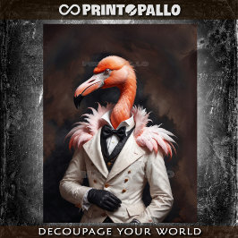 Papel De Seda Nobre flamingo dândi vitoriano de gravata borbolet