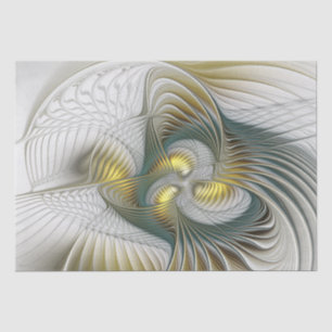 Papel De Seda Nobre Ouro Teal Abstrato Fantasy Arte Fractal