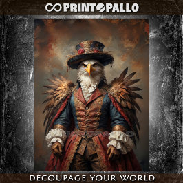 Papel De Seda Nobre Vitoriano vestida Eagle com chapéu de topo