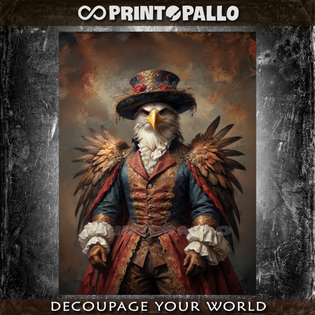 Papel De Seda Nobre Vitoriano vestida Eagle com chapéu de topo (Criador carregado)