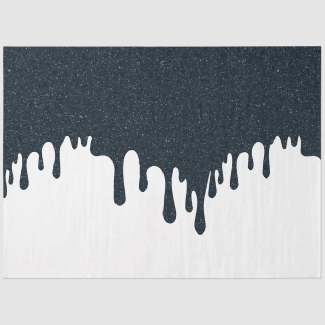 Papel De Seda Noir Ink Drip Tissue Paper – Customizable (Frente )