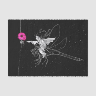 Papel De Seda Noite de Fada com Flor Rosa