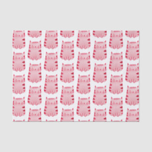 Papel De Seda Noite de Gato Rosa Branco e Bonito