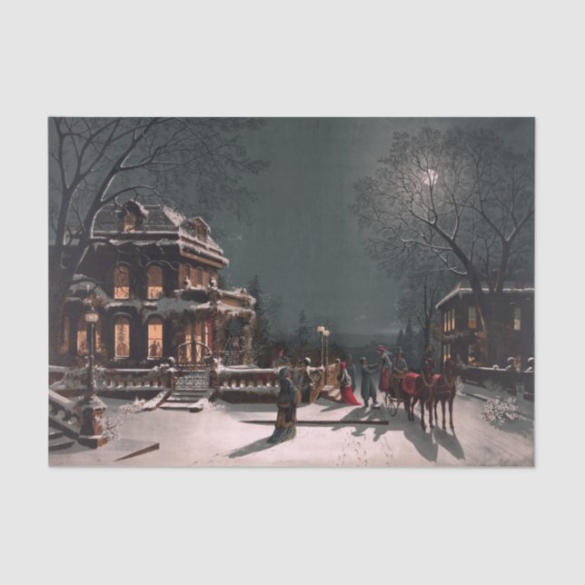 Papel De Seda Noite de Natal do Victorian (Frente )