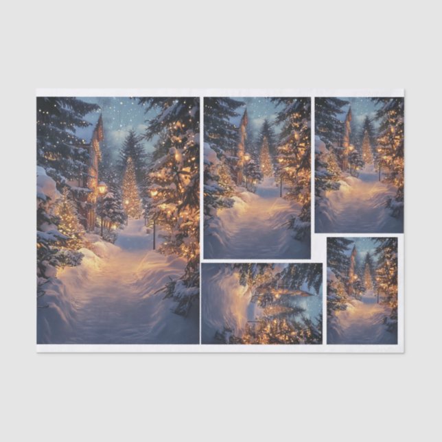 Papel De Seda Noite de neve na cidade (Frente )