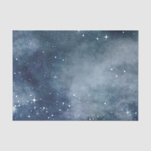 Papel De Seda Noite Estrelada Céu Estrelas Universo Azul Meia-No