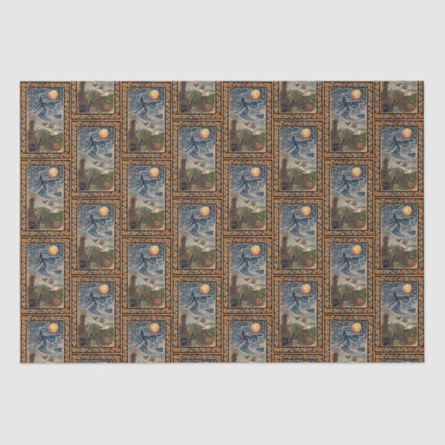 Papel De Seda Noite Estrelada com Dia das Bruxas (Frente )