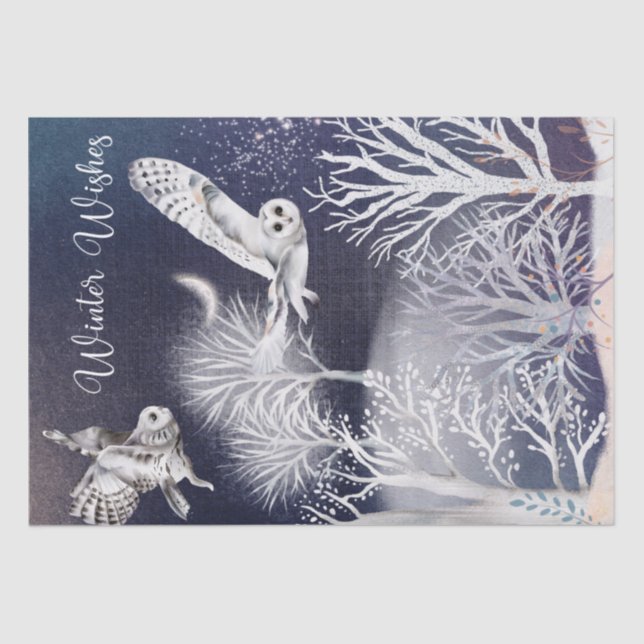 Papel De Seda Noites de Natal Corujas de inverno (Frente )