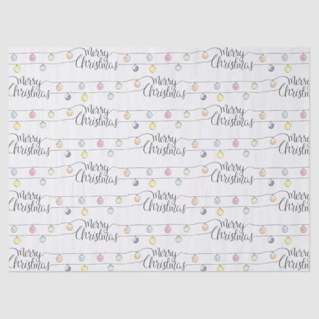 Papel De Seda Noites de Natal em Aquarela Feliz Natal (Frente )