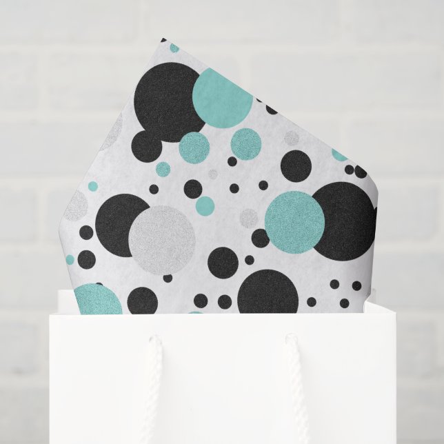 Papel De Seda Noiva Azul Teal com Bolinhas de Bridal Shower Part (Sacola de presentes)