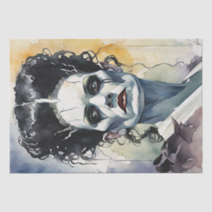 Papel De Seda Noiva de Aquarela de Frankenstein Decoupage
