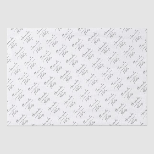 Papel De Seda Noiva Personalizada e Branca de Groom (Frente )
