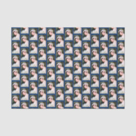 Papel De Seda Noiva Vintage Renda Branca Azul Naval Dourado Casa