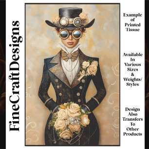 Papel De Seda Noiva Vitoriana Glamourosa & Flores R8 Decoupage