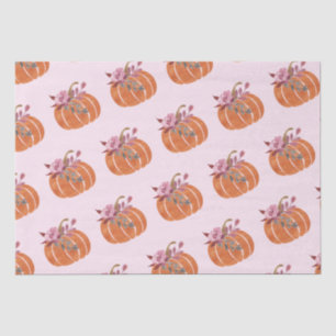 Papel De Seda Noivado bonito Pumpkin Floral Girly Pink