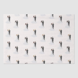 Papel De Seda Noivo e Noiva em Aquarela para Chá de Noiva de Cas