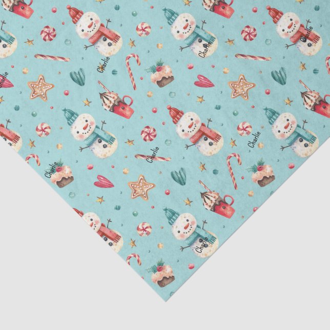 Papel De Seda Nome, Brinquedos e Corações Bonecos de Neve Sweets (Detalhes)