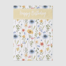 Nome da Flor Silvestre Aquarela Azul Amarelo Rosa