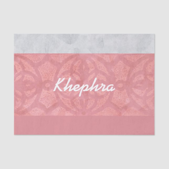 Papel De Seda Nome de Aquarela da Cinza Rosa-Rosa-Rosa (Frente )