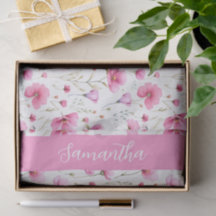 Nome de Flor Silvestre Aquarela Rosa 