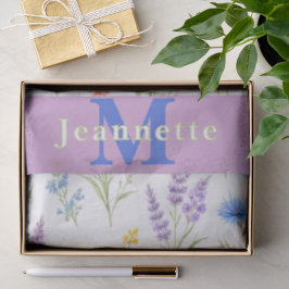 Papel De Seda Nome de Flor Silvestre Rosa Salmão Azul Lavanda Pa