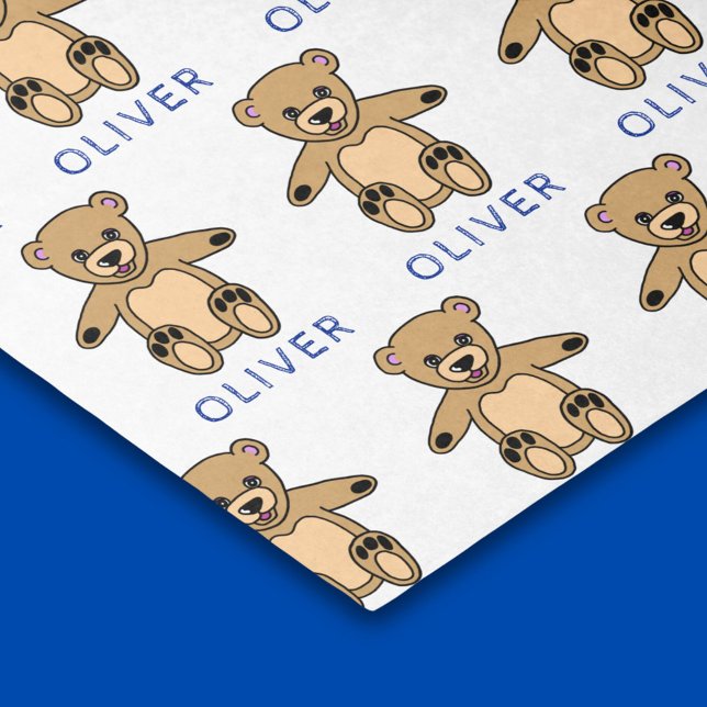 Papel De Seda Nome do Padrão do Urso de Teddy Castanho (Criador carregado)
